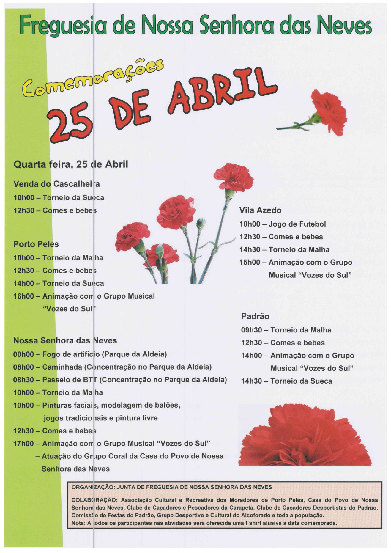 Programa das Comemorações do 25 de Abril