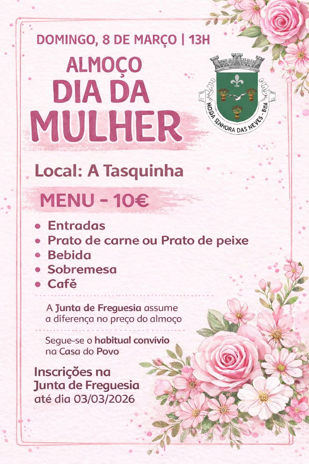 Dia da Mulher - Inscrições Abertas