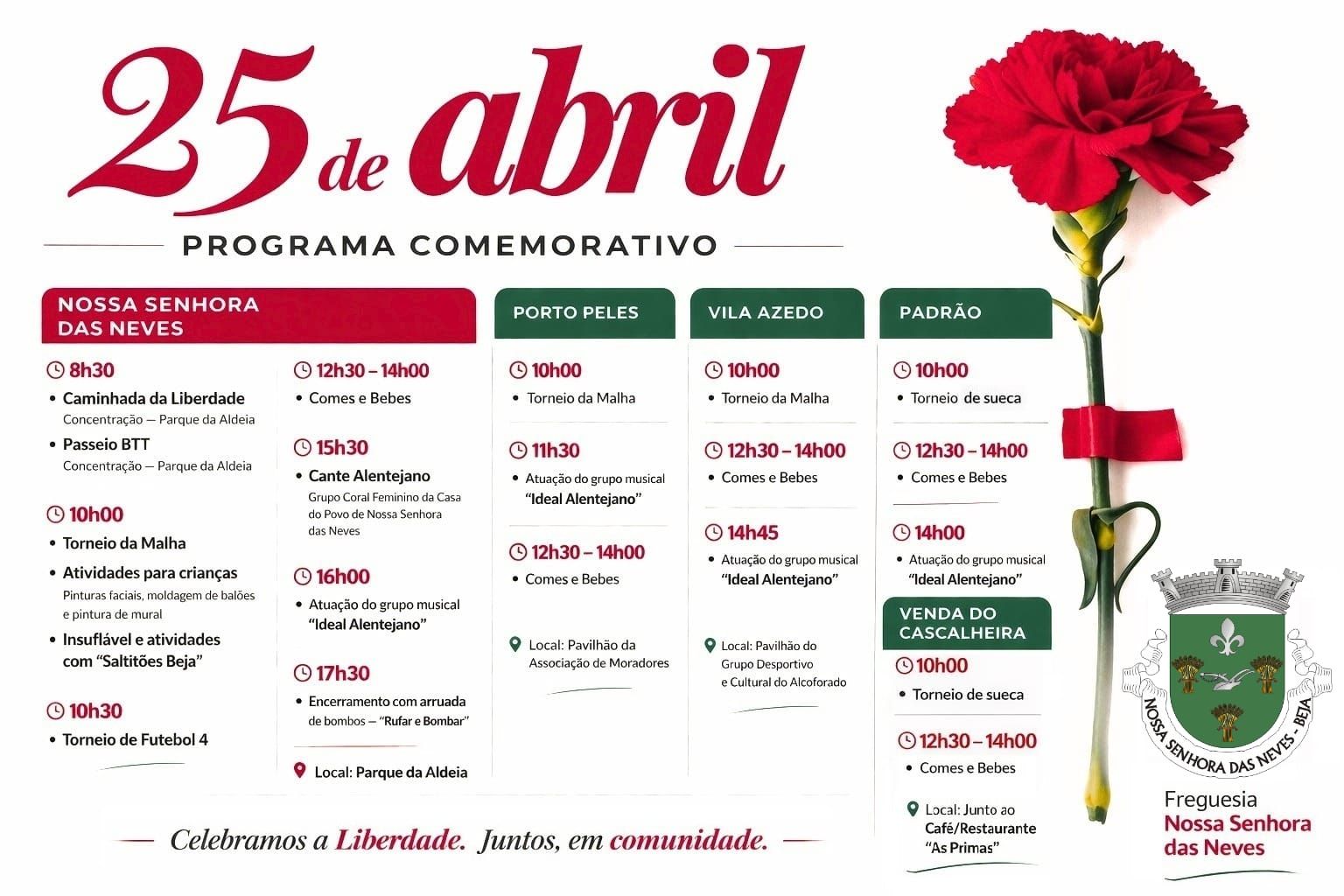 Comemorações do 25 de Abril: Programa