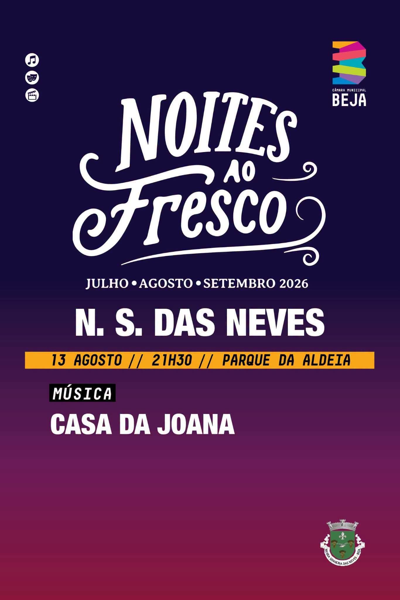 Noites ao Fresco 2026 - 13 de Agosto
