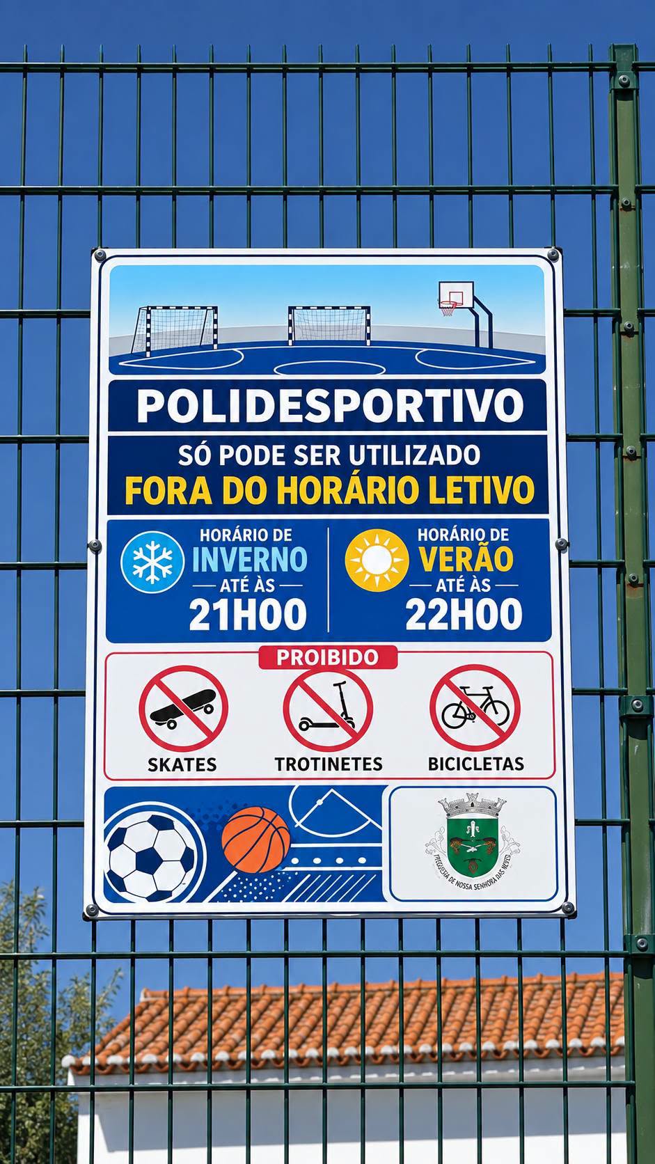 Polidesportivo - Nova Placa Informativa