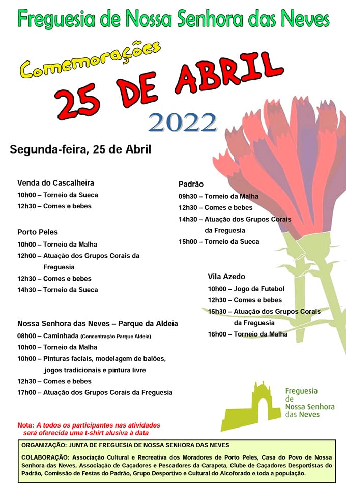 Programa das Comemorações do 25 de Abril 2022